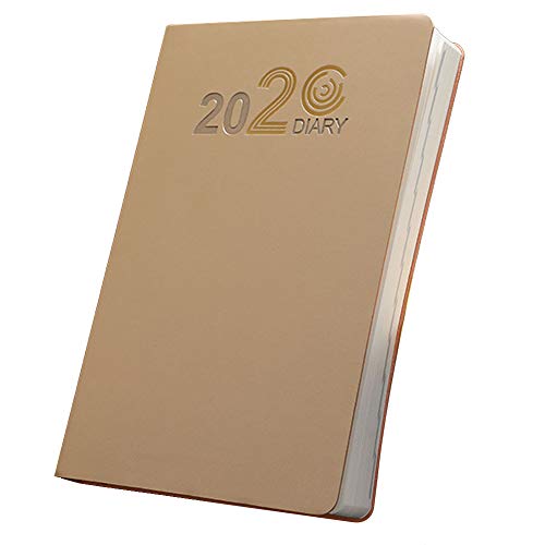 JAHEMU Diary 2020 Monthly Overview Weekly Planner A5 Day to Page Notebook Leather Notepad for School Office