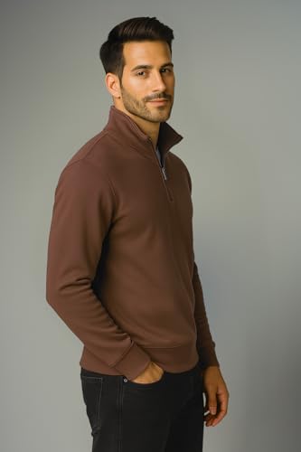 Image of Half Zipper Solid Sweatshirt for Men