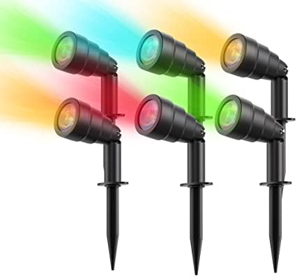 comtifyer 68FT Outdoor Landscape Lights, 16 Million RGBW Color Changing Spotlights, Low Voltage Landscape Lights with WiFi&Voice Control, Waterproof for Backyard/Patio/Pathway (6 Packs)