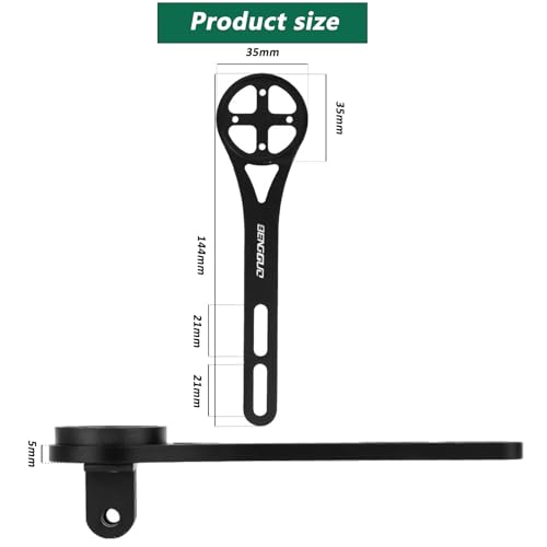 Quixotical Integrated Handlebars Out Front GPS Bike Mount, Compatible with Garmin Edge, Bryton, Cateye, Black - Image 2