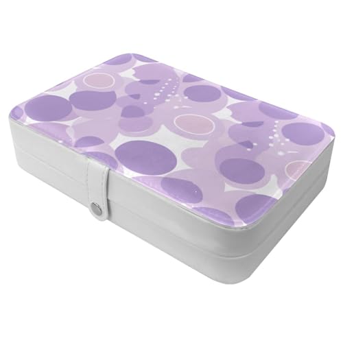 Boîte à bijoux circulaire violette pour voyage et déplacements
