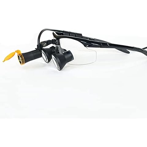 2.5X 3X 3.5X Songzi Optics Black Goggles TTL Dental Surgical Loupes with Led Light Customized Wide Field of View (Magnification:2.5X, Customized Near PD) Cover