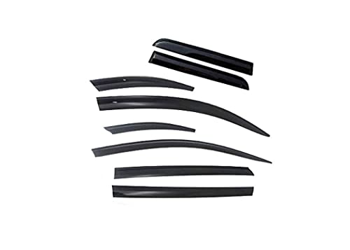 Image of CAR SAAZ Unbreakable Door Visor for Force Trax Cruiser (Set of 8Pcs)|Chrome Lined Wind /Rain Deflector|Stylish & Durable