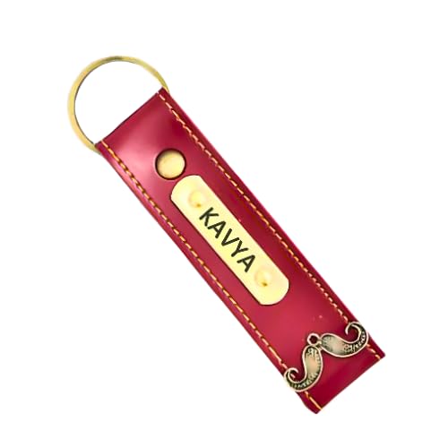 Image of Personalized Leather Keychain | Customised Leather Keychain for Men & Women | Added with Name & Charm