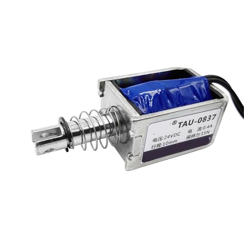 Électroaimant 24V CC TAU-0837T à traction et poussée avec course de 10mm