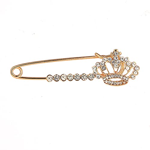 4Pcs Fashion Crystal Crown Brooch Collar Accessories Shoulder Strap Accessories Cardigan Sweater Anti-Lighting Pin Accessories For Girls Women #TOP4