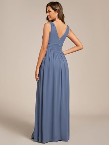 Image of Ever-Pretty Womens Bridesmaid Dress V-Neck Sleeveless A Line Chiffon Floor Length Formal Dress 09016