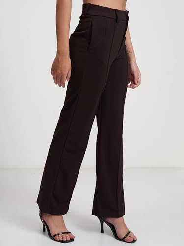 Image of Tokyo Talkies Women Straight Fit High-Rise Parallel Trousers | Women Trousers