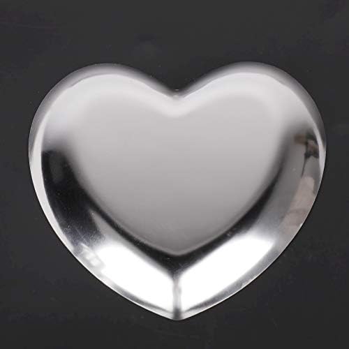Jewelry Organizer Vanity Tray, Jewelry Dish Ring Holder Heart Shaped Sliver Stainless Steel Storage Tray Key Tray Candle Plates for Ring, Necklace, Small Jewelry, 3.4x3.5inch
