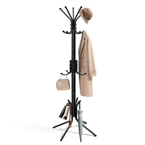 Outspurge Metal Coat Rack, Freestanding Coat Tree and Hall Tree with 15 Hooks, Sturdy - image 1