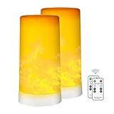 LED Flame Effect Light, Flame Lamp 4 Modes USB Rechargeable Fire Lights with Remote & Timer, Indoor Campfire Outdoor Decorative Lantern Fireplace Romantic Light for Home Party Camping Bar 2 Pack