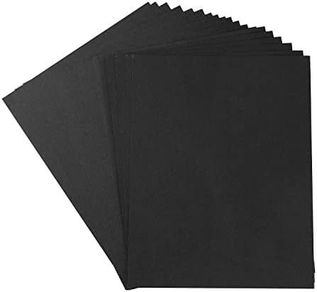 20 Sheets Colored Thick Paper Cardstock Blank for DIY Crafts Cards Making, Invitations, Scrapbook Supplies (Black, 8.5 x 11 inches)