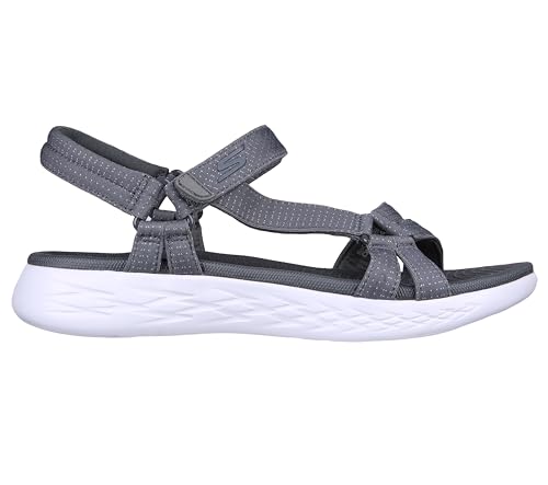 Skechers womens On-the-go 600 - Brilliancy Sport Sandal, Charcoal, 6 US