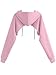 Remidoo Women's Crop Top Hoodie Long Sleeve Drawstring Cropped Sweatshirt Super Pullover Sweater Pink Small