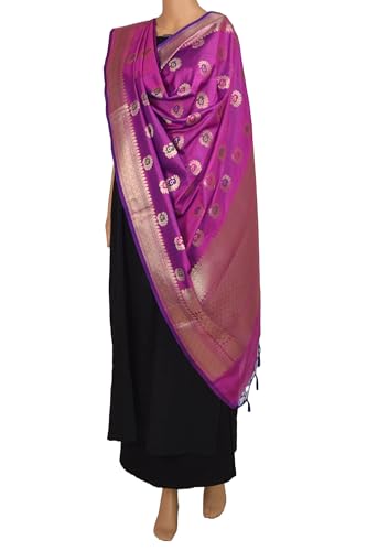 Chandrakala Banarasi Dupatta for Women,Shawl Scarf Wrap Chunni (D266-P)3