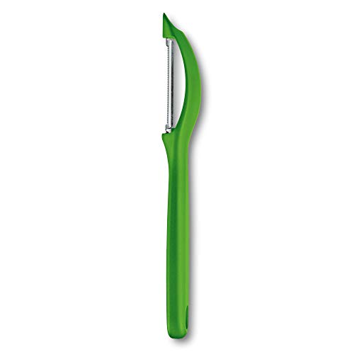Victorinox Swiss 2 Piece Stainless Steel Paring Knife and Peeler Set with Green Fibrox Handles