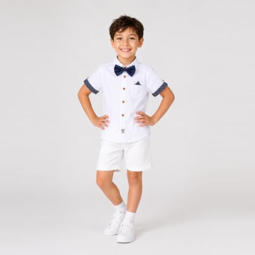 Image of Mud Kingdom Little Boys Dress Shirts Short Sleeve Cute Summer