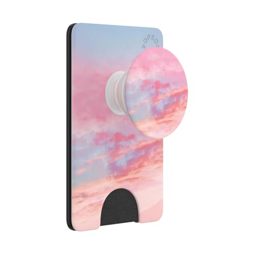 Image of PopSockets Adhesive Phone Wallet and Card Holder with Grip, Pink - Pink Clouds
