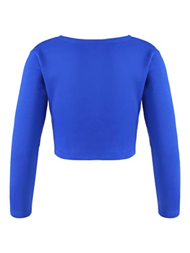 Kids Girls Classic Long Sleeve Ballet Dance Crop Tops Cardigan Shrug Front Knot Wrap Shrug Sweater2