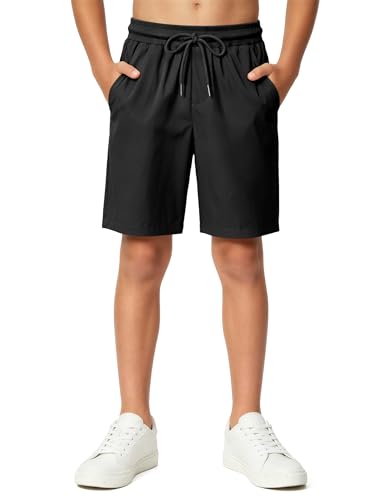 Image of Somaibo Boys Athletic Shorts Youth Lightweight Quick Dry Outdoor Cargo Short with Pockets for Hiking Running 7-15Y