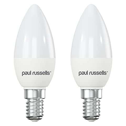Paul Russells E14 LED Candle Bulbs, 60W Equivalent Cover