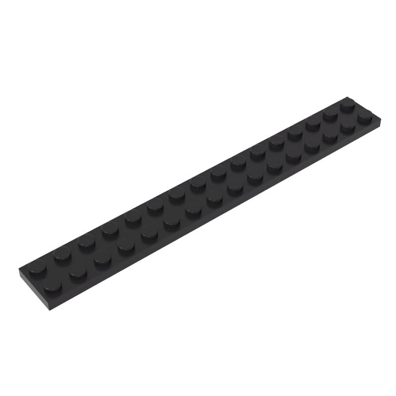 4282 Foundation Plate Plate 2x16 10 Pieces GDS-517 Compatible with Lego Building Blocks Color:Black โ image 1