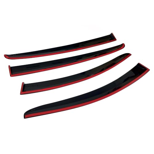 Rumplex Windabweiser Luftabweiser Regenabweiser Seitenfensterabweiser Kompatibel mit Ford Focus 5 Schrägheck Stufenheck 2018-2024 Autofenster Regenschutz Regenabweiser Anklebbare Deflektoren 4 Stück