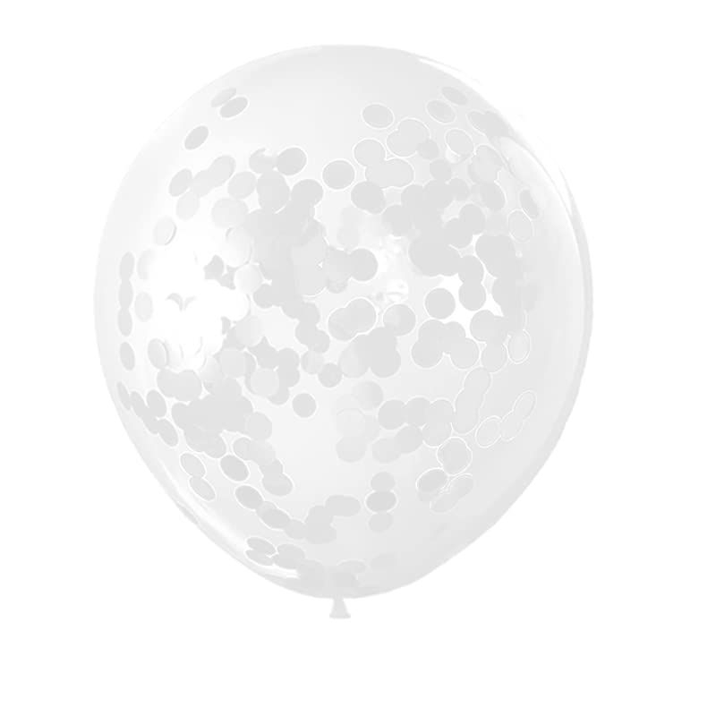 Image of White Confetti Balloons, 25 Pcs Thickened 12 Inch Clear Latex Balloon with Confetti Inside for Graduation Engagement Bridal Shower Party Baby Shower Gender Reveal Birthday Party Decoration Supplies