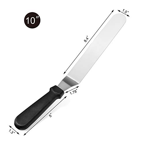 Image of New Star Foodservice Angled Icing Spatula, 10 Inch Blade, 15 Inch Overall, Bakery-Grade Stainless Steel Offset Frosting Spatula
