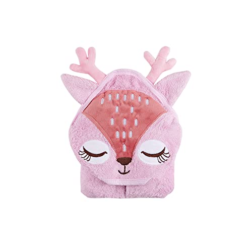 Image of Srilier Baby Bathing Wash Hooded Towels,Organic Cotton Hooded Bamboo Bath Towel for Babies Wash Towels for Girl and Boy,Toddler, Newborn Essentials,Kids（Pink Deer,30x 30 inch）