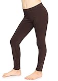 STRETCH IS COMFORT Girl's Cotton Leggings Brown Large