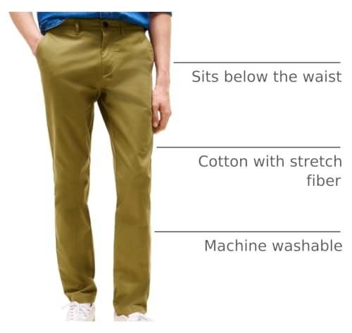 Image of Tommy Hilfiger Men's Stretch Cotton Chino Pants in Slim Fit