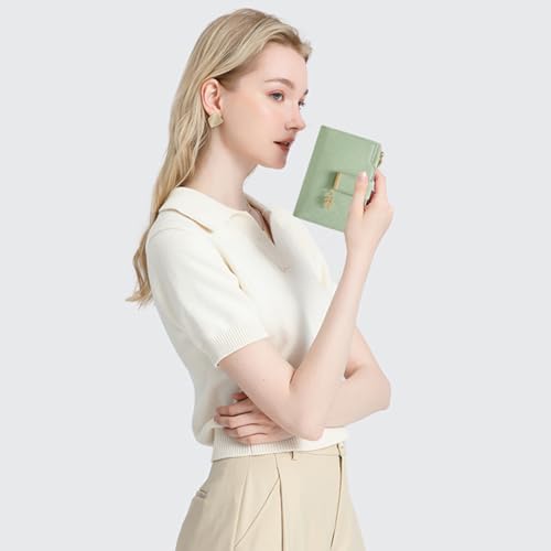 Image of SENDEFN Wallets for Women Leather RFID Blocking Credit Card Case Holder Purse Zipper Pocket with ID Window