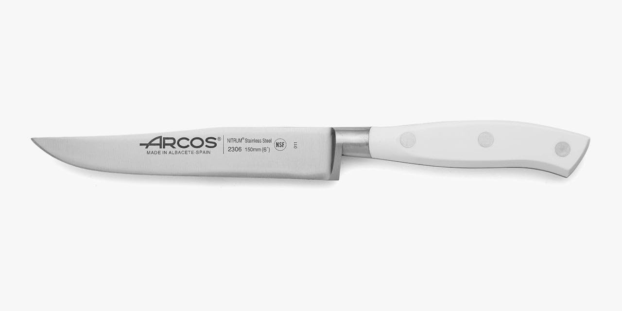 Arcos Forged Chef Knife 10 Inch Stainless Steel. Professional Cooking Knife For Cutting Variety of Foods. Ergonomic Polyoxymethylene Handle and 250mm Blade. Series Riviera Blanc. Color White — Amazon image 12