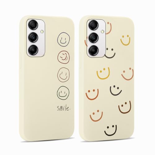 Yoedge 2 Piezas Funda para Samsung Galaxy A14 5G 6,6', Ultrafina Delgado Flexible Suave TPU Silicona Carcasa con Aesthetic Smile Face Dibujos, Antigolpes Anti-arañazos Protectora Caso para Samsung A14