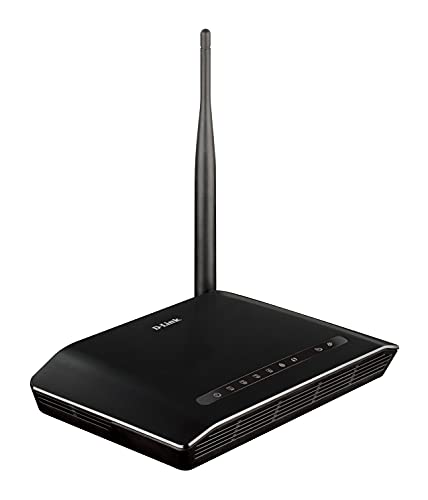 Image of D-Link DSL-2730U Wireless-N 150 ADSL2+ 4-Port Router (Black), Works with RJ-11(Telephone Line Internet) of BSNL & MTNL, single band (150 megabits per second)