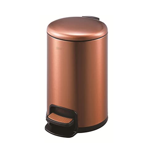Caneca de basura redonda de acero inoxidable con tapa y pedal 12L