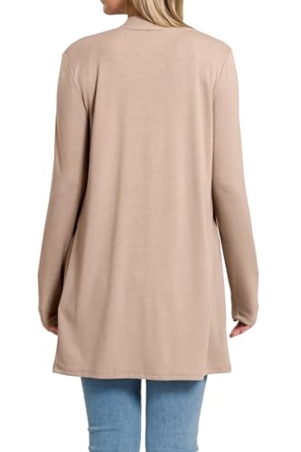 Image of Women's Open Front Cardigan Long Sleeve with Pockets Casual Outwear