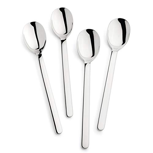 Bellevue - Juego de Cubiertos para Comedor (Acero Inoxidable Pulido) 4-Piece Latte Spoons