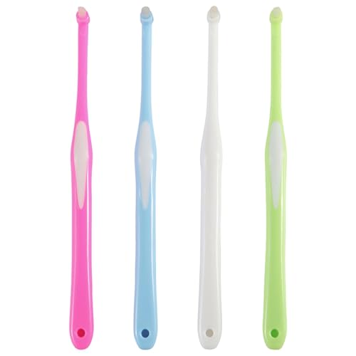 4 cepillos de dientes interespaciales, cepillos de dientes individuales con tapa, cepillo de dientes suave compacto interespacial, cepillo de dientes delgado para limpieza dental