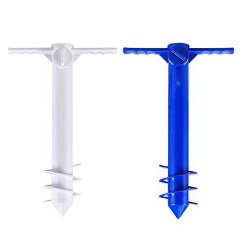 Suporte de suporte de âncora de areia para guarda-sol de praia LIOOBO com parafuso de 3 camadas, tam