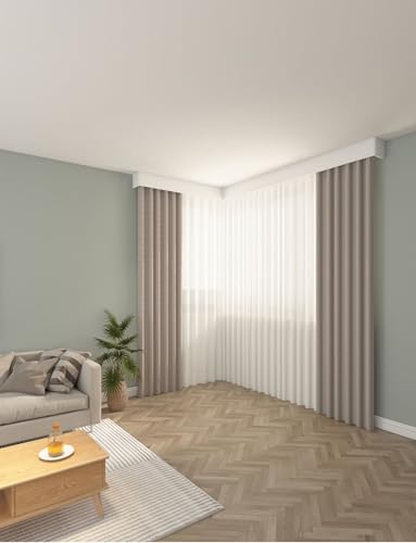 Cortina tres en uno con rieles dobles para dormitorio de 90 cm 7