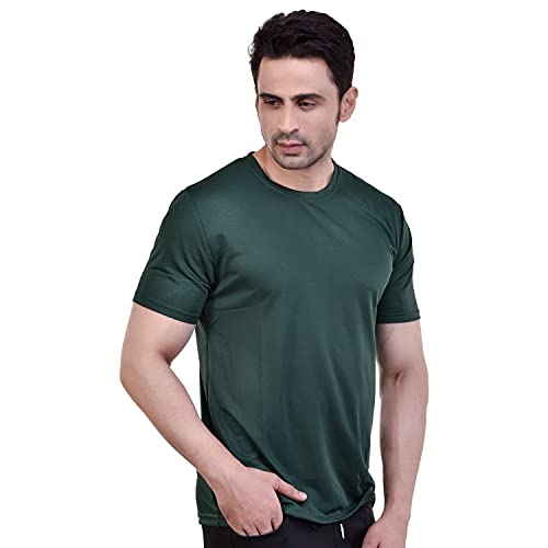 Image of Fashionbazzar4u Men's Cotton Blend Regular Fit Solid Round Neck T-Shirt