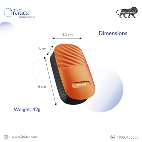 Image of FETACA Smart 4G Pet GPS Tracker Free 12 Month 4G Data SIM and App Subscription for Dogs, Adult Cats, and Other Animals | Real-Time Tracking with Geo-Fencing and Alerts | Lightweight Design