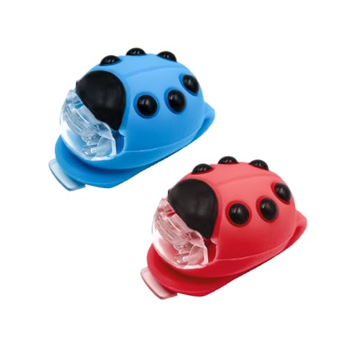 Surplex Juego de 2 luces LED de silicona para bicicleta de montaña, luces delanteras y traseras, clip de luz de ciclo de empuje, impermeable, mochila escolar, reflector alimentado por batería para