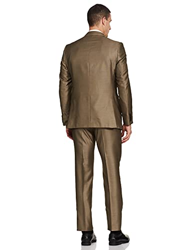 Image of Raymond Polyester Blend Men's Full Sleeve Contemporary FIT Medium Fawn Formal Suit