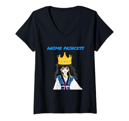 Mujer Princesa de Anime, fanáticos del Libro Manga, Regalos de Anime, Amor japonés Camiseta Cuello V