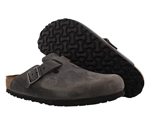 Image of BIRKENSTOCK Boston Boston Women's Shoe Antistatic Natural Leather Black Size 8 - Narrow Footbed