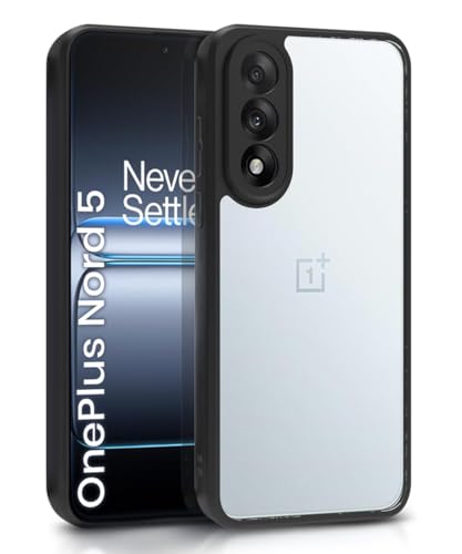 Image of WOW IMAGINE Shockproof Hybrid Back Cover for 1+ OnePlus Nord 5 | Hard Slim fit Back Case | PC & TPU | Clear Transparent Case - Black