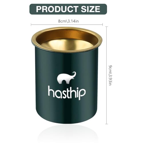 Image of HASTHIP Ashtray Stainless Steel 3.9x3.9x3.9 Windproof Lid for Home Car | Windproof Design Reduces Smoke Escape, Durable Steel Build, Easy-Clean Funnel Lid for Home and Car Use